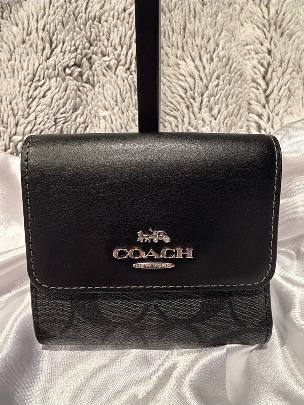 Coach Black Signature Canvas & Leather Wallet